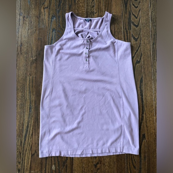 Splendid Women’s L Promenade Faded Purple Ribbed Henley Tank Dress - VGUC! - Picture 4 of 14